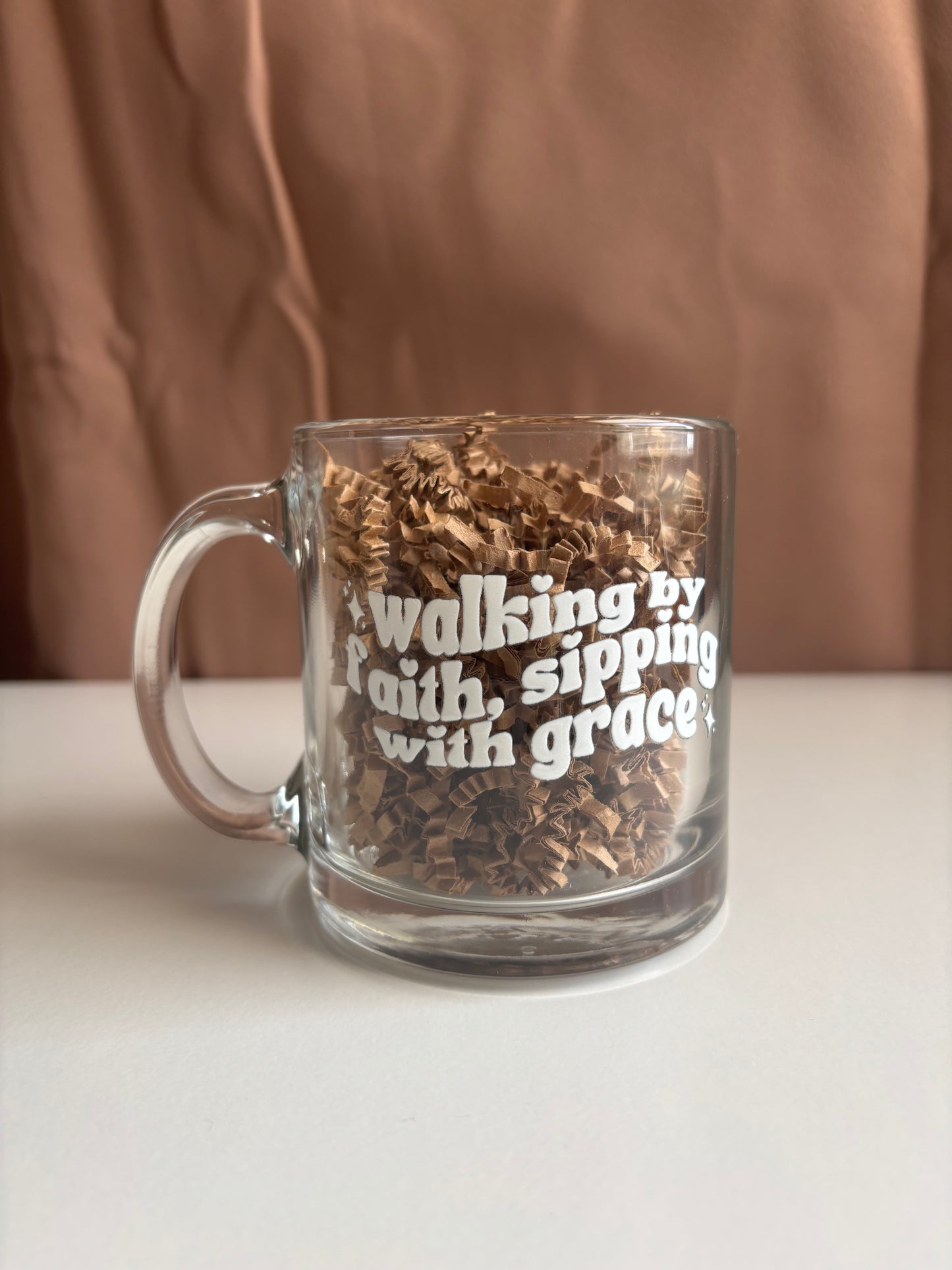 Signature Clear Glass Quote Mugs
